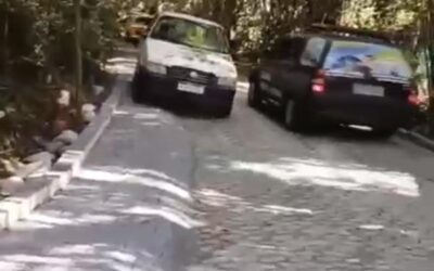 Melhorias na subida de acesso ao estacionamento dos pilotos na rampa.