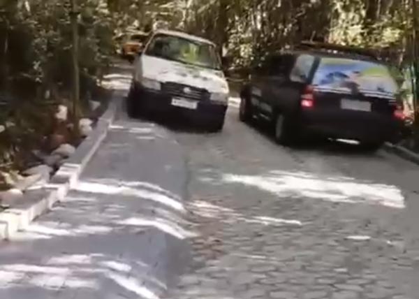 Melhorias na subida de acesso ao estacionamento dos pilotos na rampa.