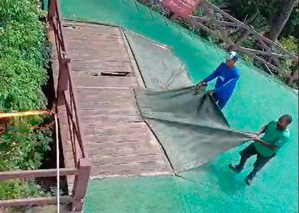 Manutenção da rampa de parapente