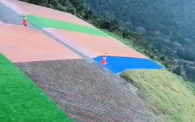 Fase de acabamento nas rampas de parapente