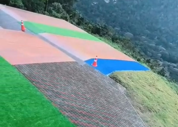 Fase de acabamento nas rampas de parapente