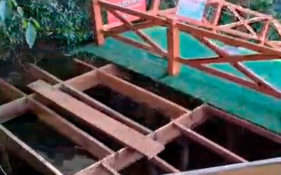Obra do deck da rampa de parapente