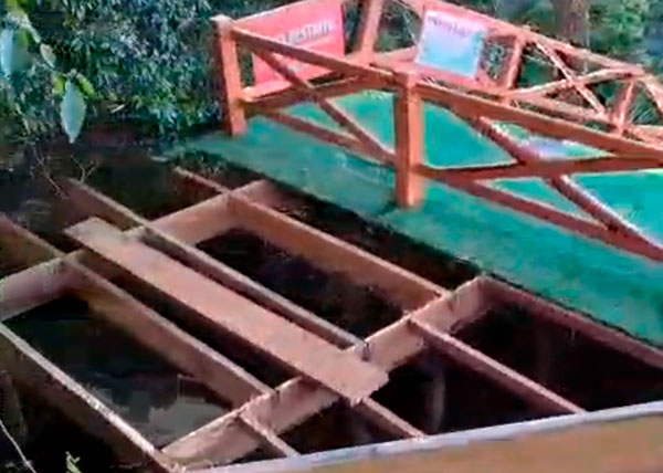 Obra do deck da rampa de parapente