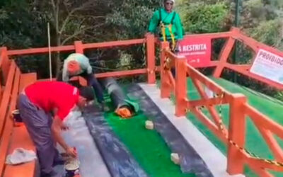 Atualização da obra do deck da Rampa de Parapente