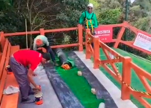 Atualização da obra do deck da Rampa de Parapente