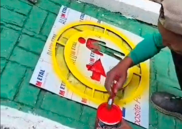 Sinalização para orientação dos pedestres visitantes