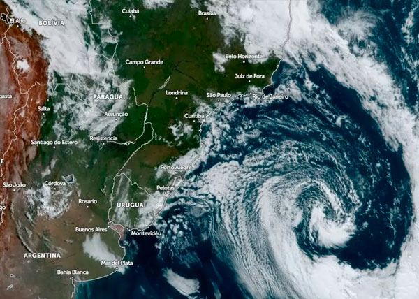 Passagem de ciclone extratropical