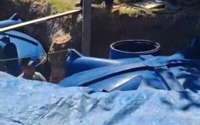 Andamento das obras de instalações das cisternas