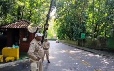 Organização do trânsito na estrada das Canoas e na rampa da Pedra Bonita