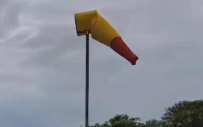 Reposição da biruta da rampa