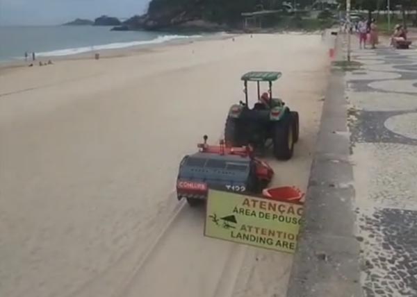 Serviços de terraplanagem no pouso