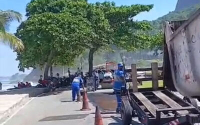 Revitalização do asfalto na área do clube