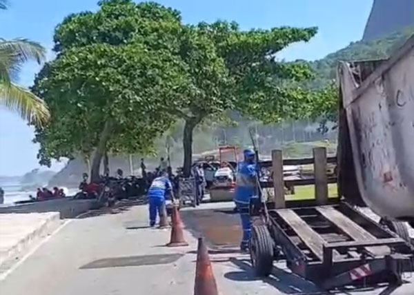 Revitalização do asfalto na área do clube